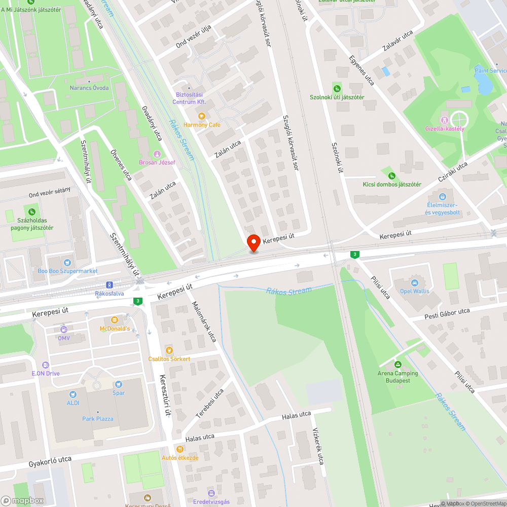 Kidöntött tábla a zöldterületen bejelentés helye