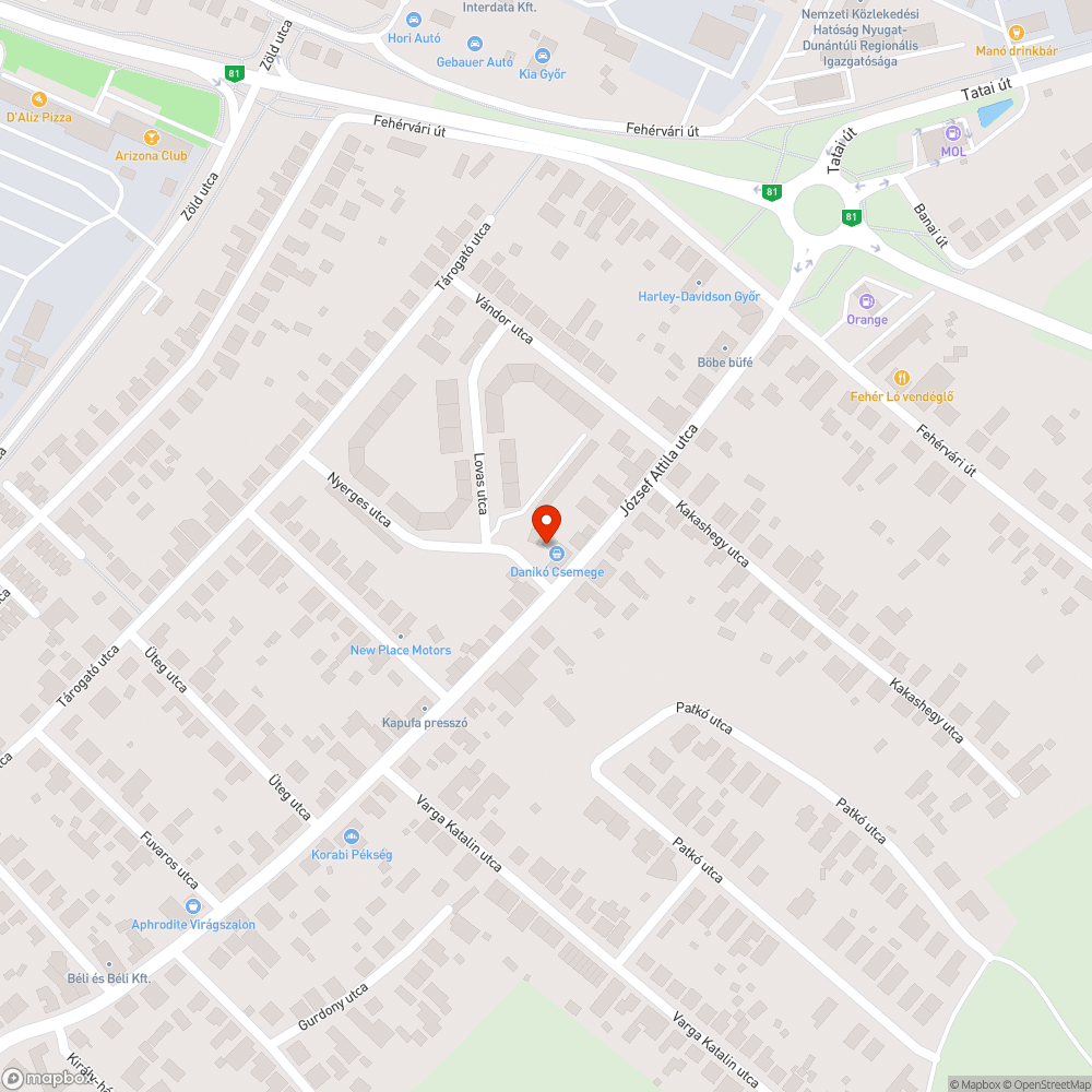 Kátyús járda és út bejelentés helye