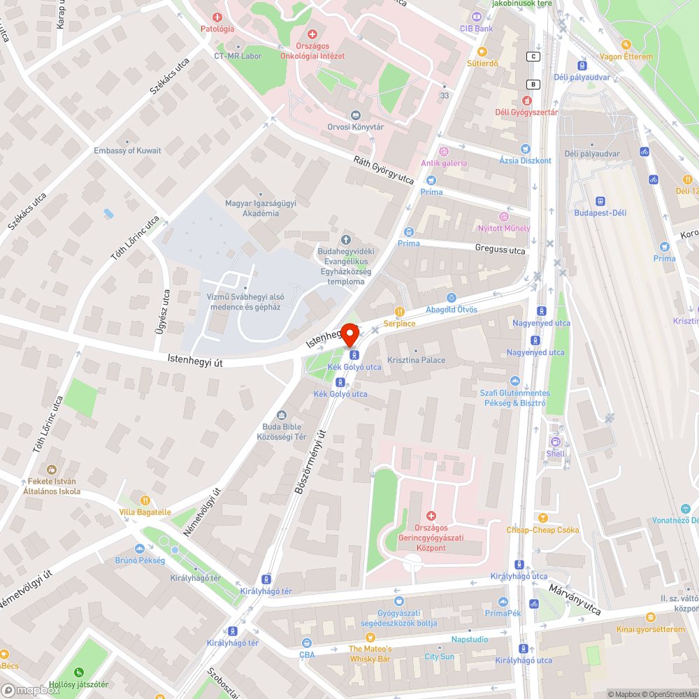 Kátyú az úton bejelentés helye