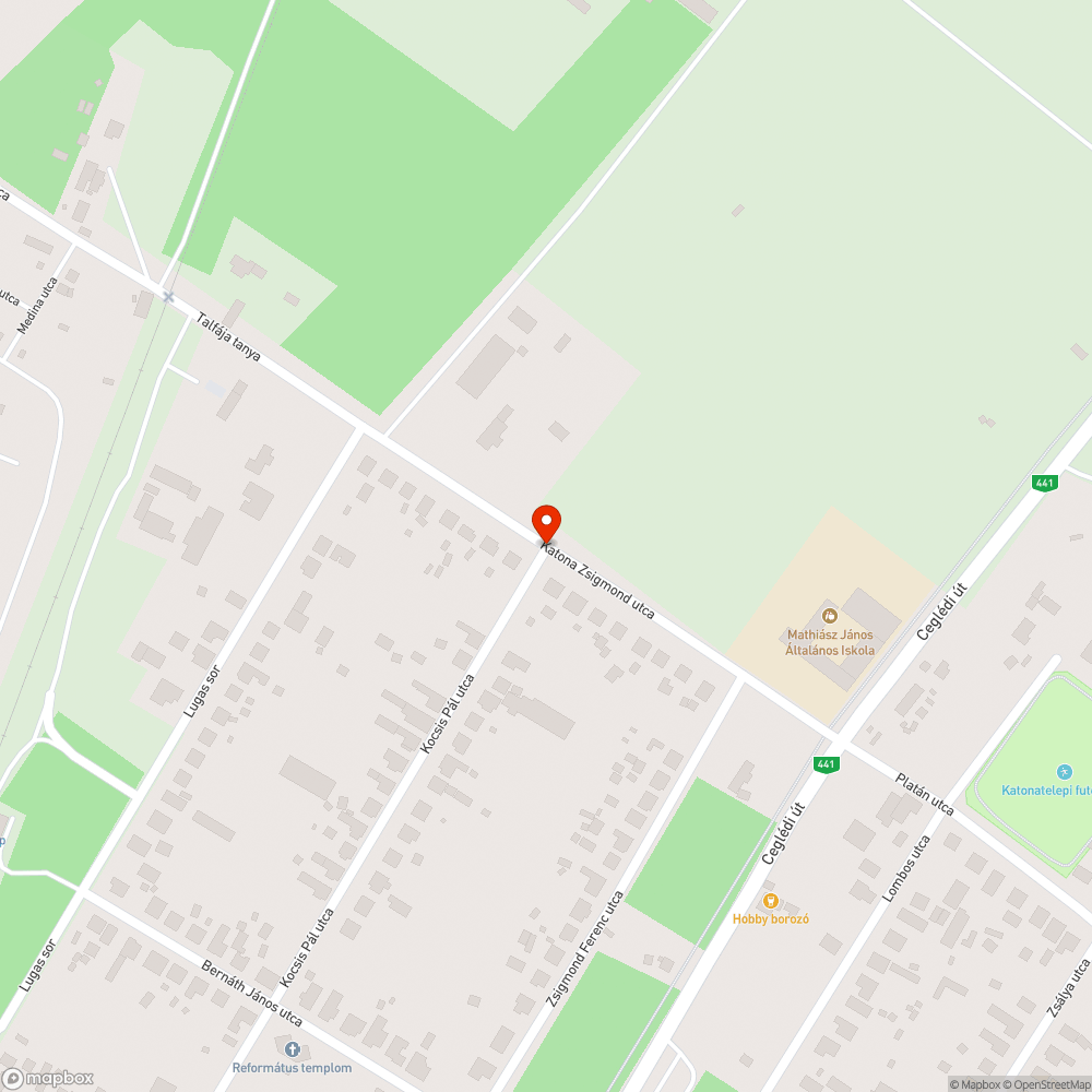 Növekvő kátyú bejelentés helye