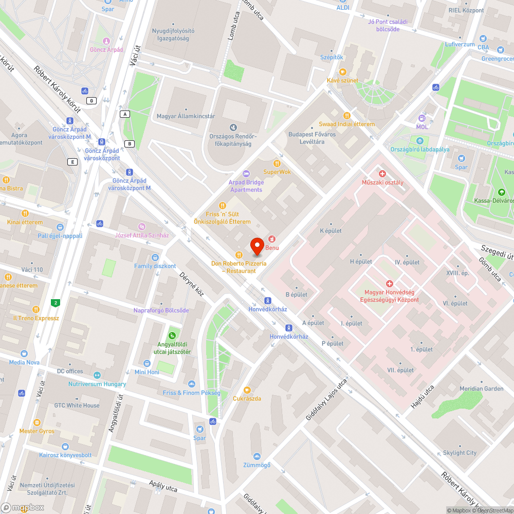 A kutyakaki szemetes kidőlve bejelentés helye