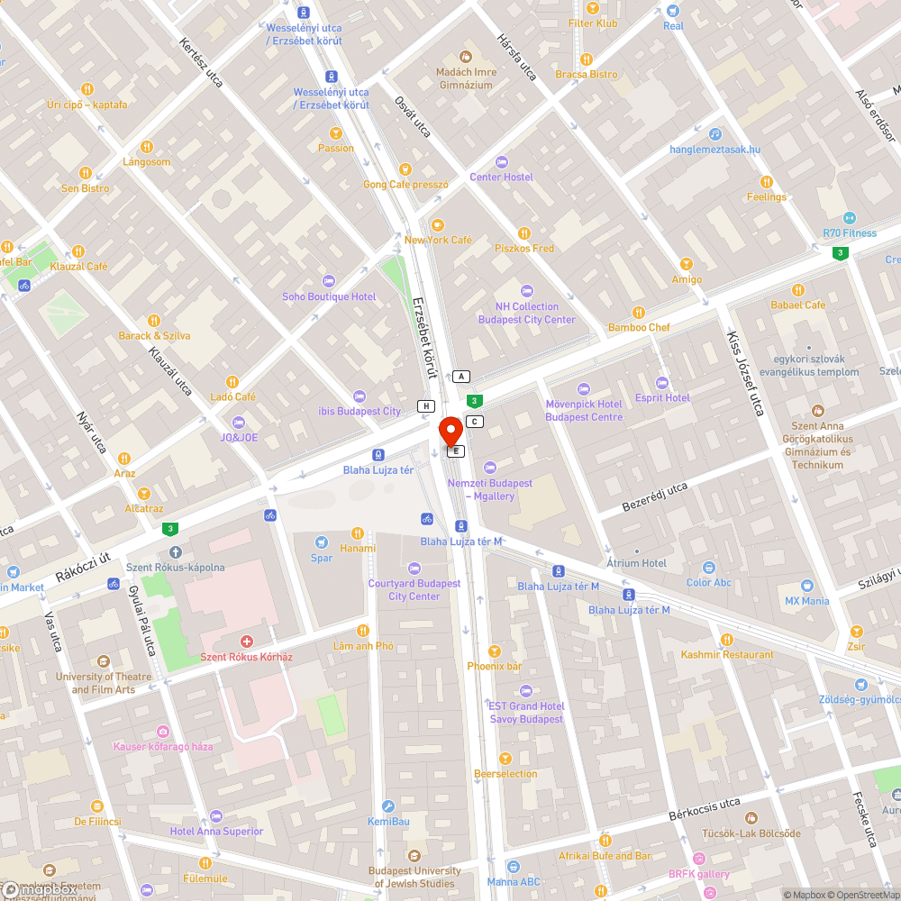 feljárat graffitis Blaha Lujza tér bejelentés helye