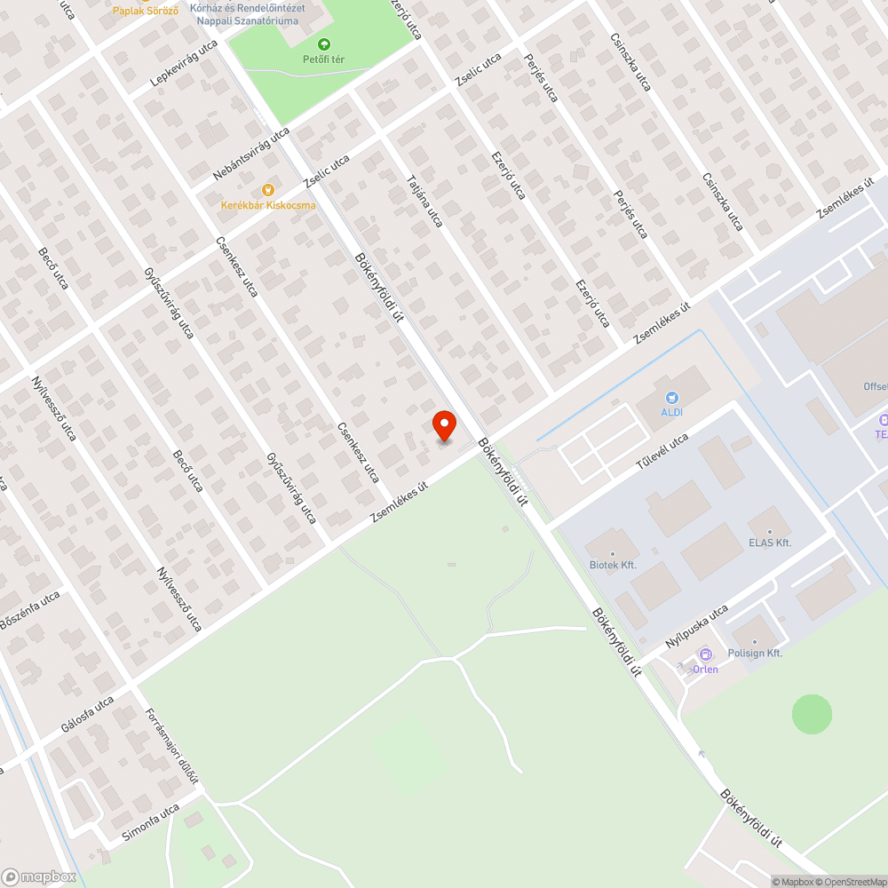 Kerékpáros út jelző tábla kidöntve bejelentés helye