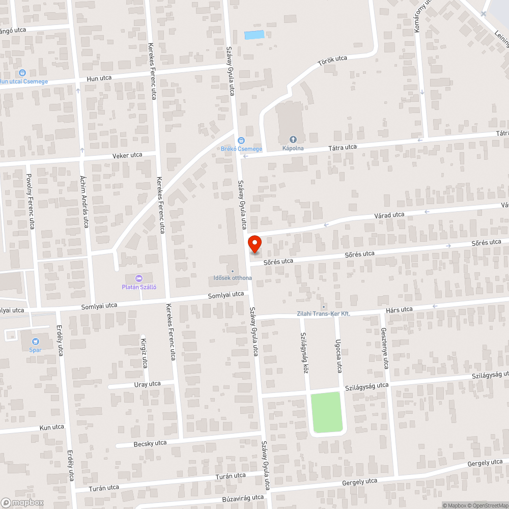 Kátyú az úton bejelentés helye