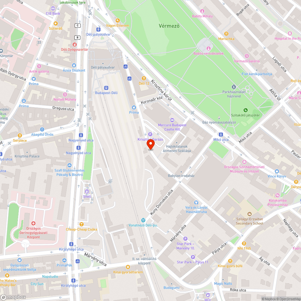 Kosciuszkó Tádé utca - balesetveszélyes járda bejelentés helye