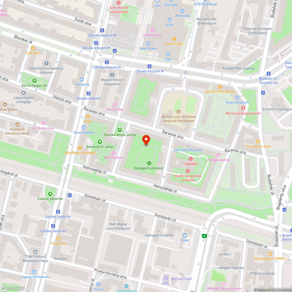 Kacaj parkban szemét a kukában bejelentés helye