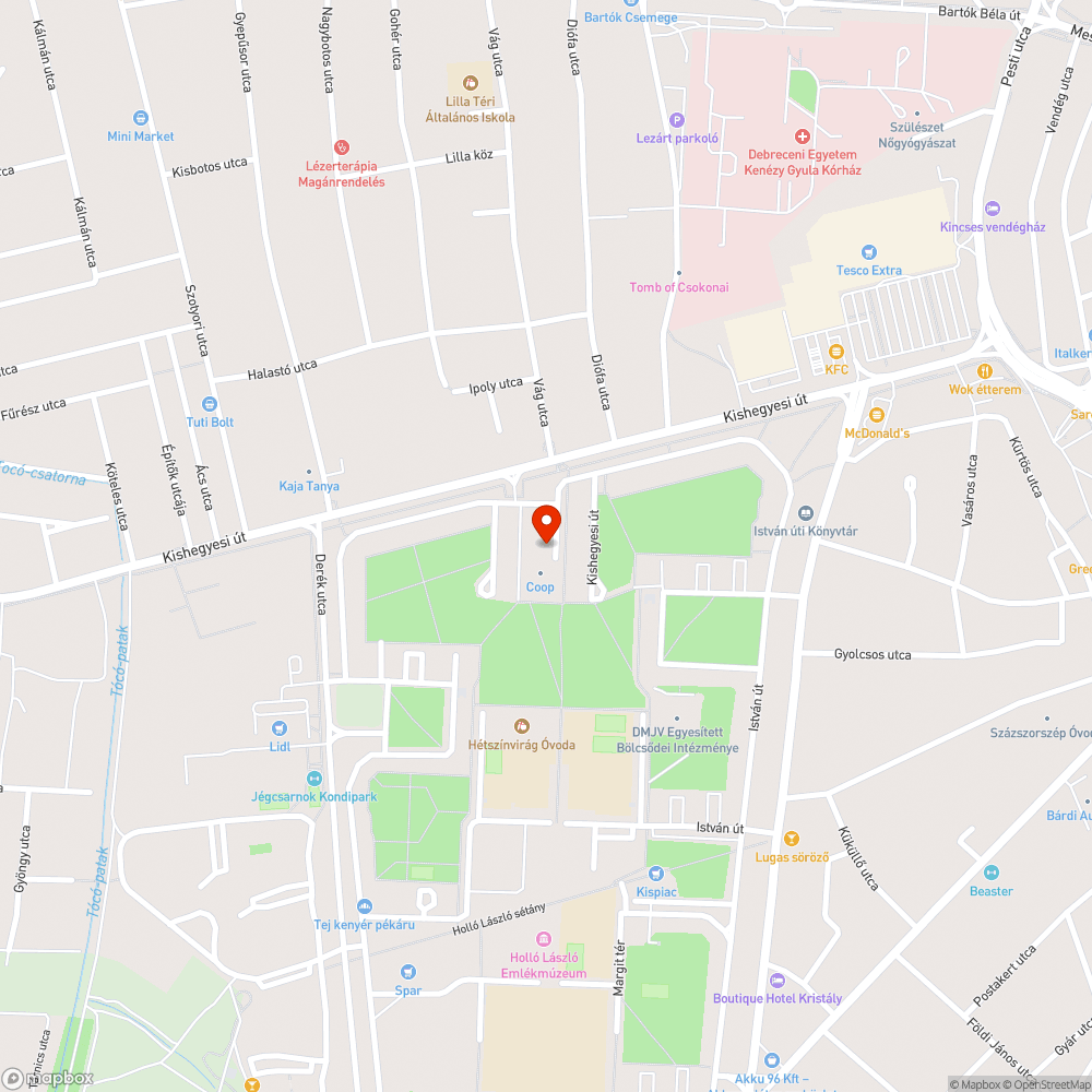 Elhagyott jármű bejelentés helye