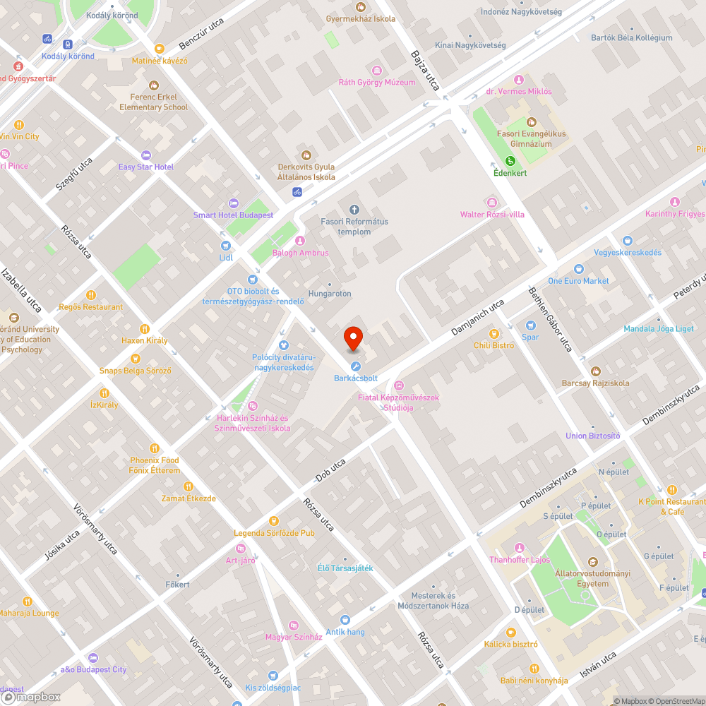 Rottenbiller utca egyirányú részén lekopott szembemenő kerékpársáv bejelentés helye