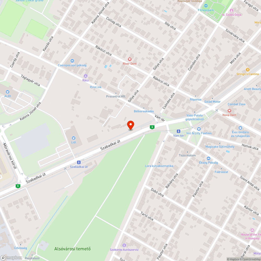 Szemét a kerékpárút mentén bejelentés helye