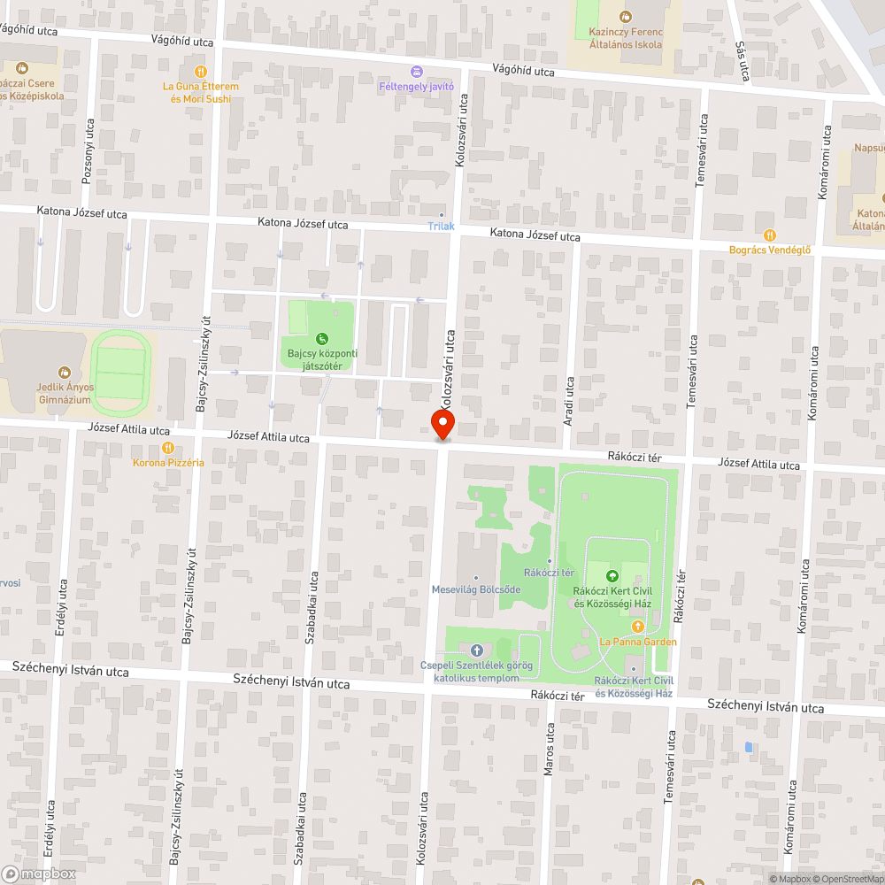 Óriási kátyúk a térnél bejelentés helye