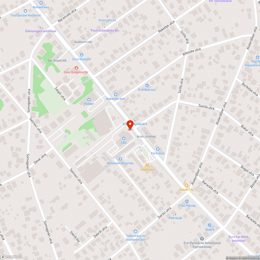 Szemetes járda melletti zöld terület bejelentés helye