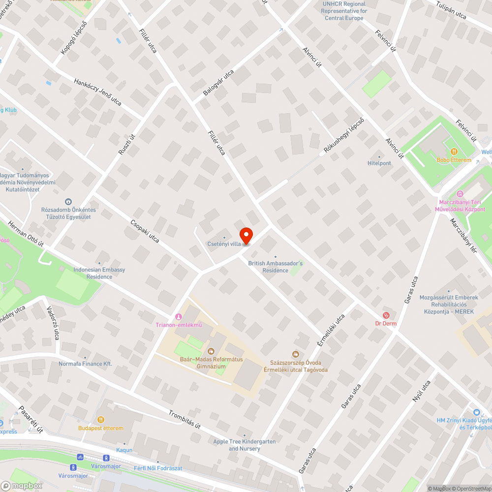 Kátyú bejelentés helye