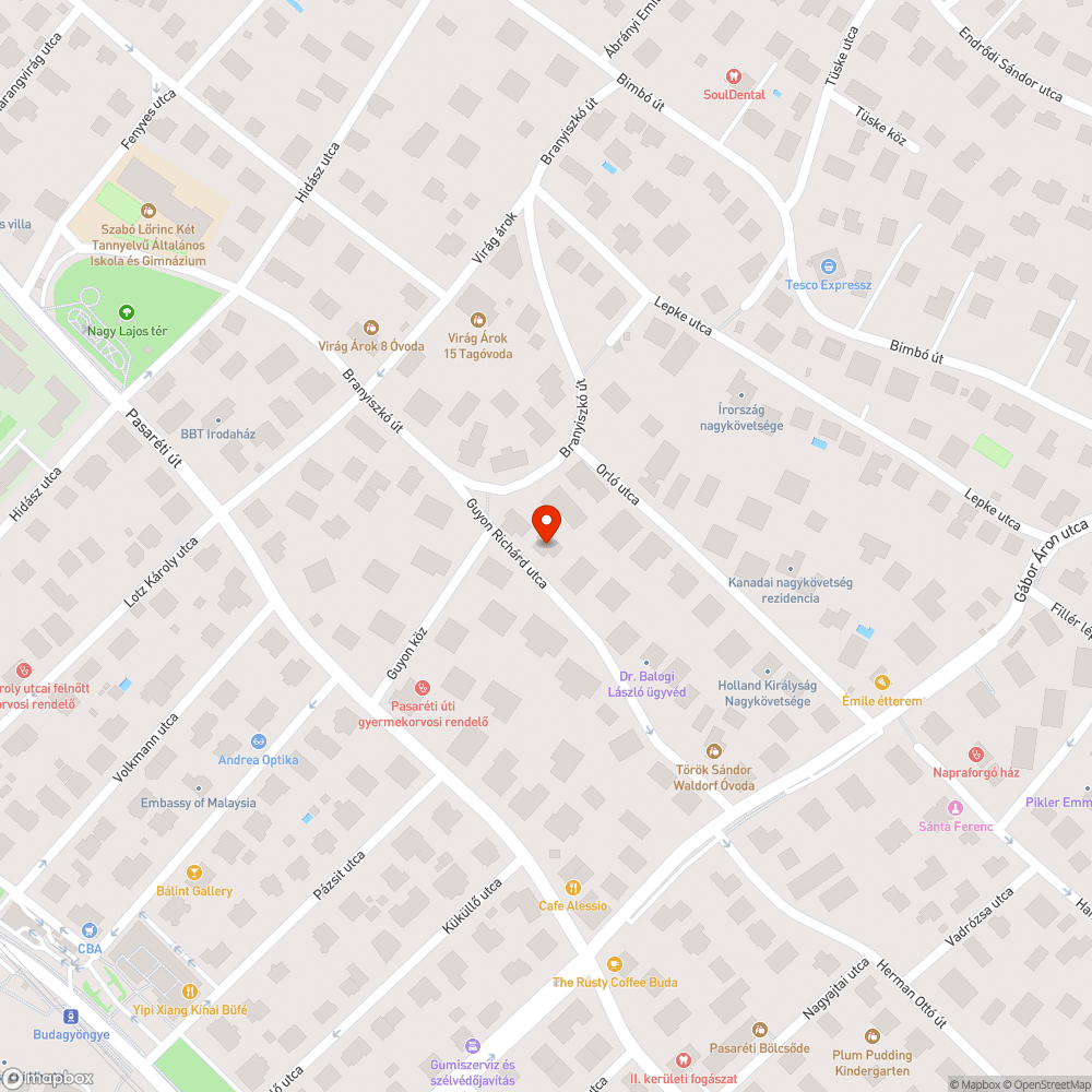 Sötét utca bejelentés helye