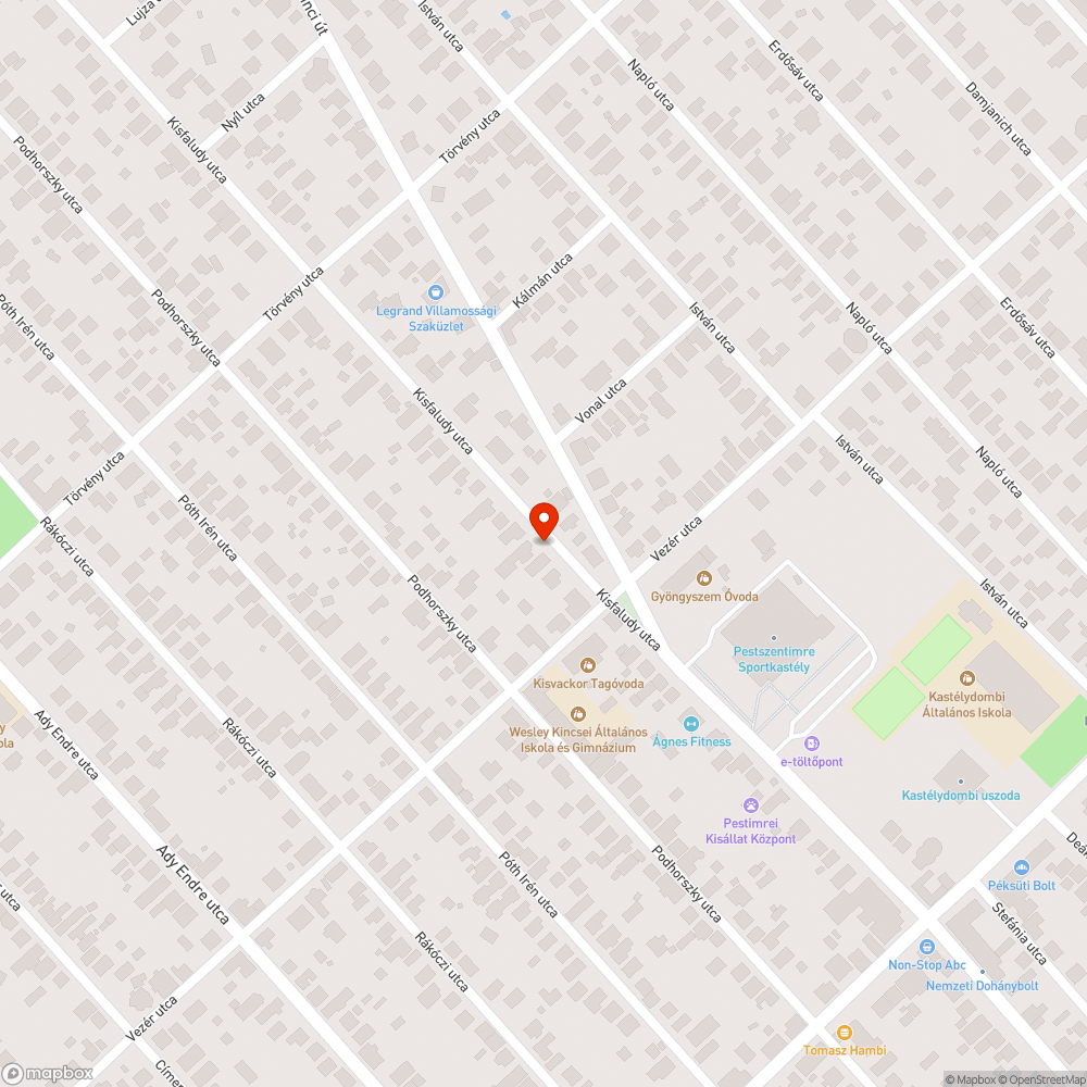 Kisfaludy utcában 2 lámpa nem világít bejelentés helye