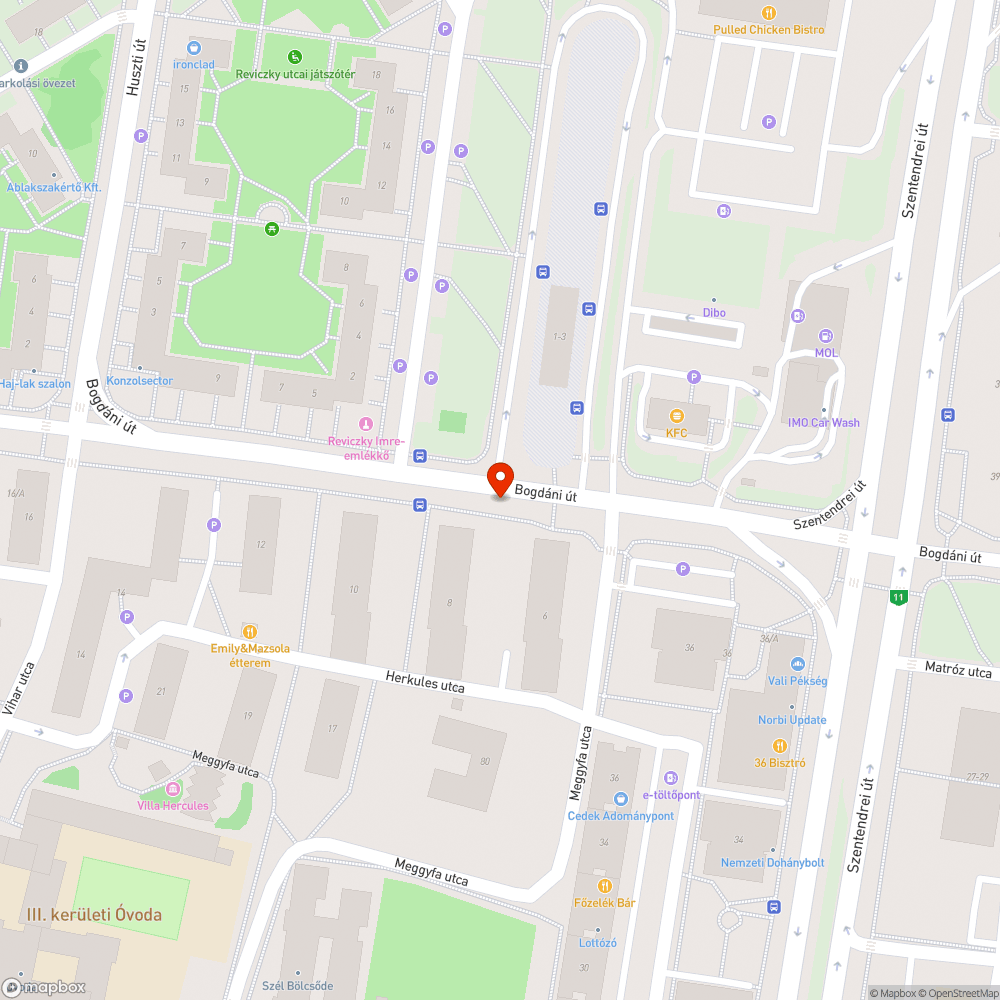 Szemetes közterület bejelentés helye