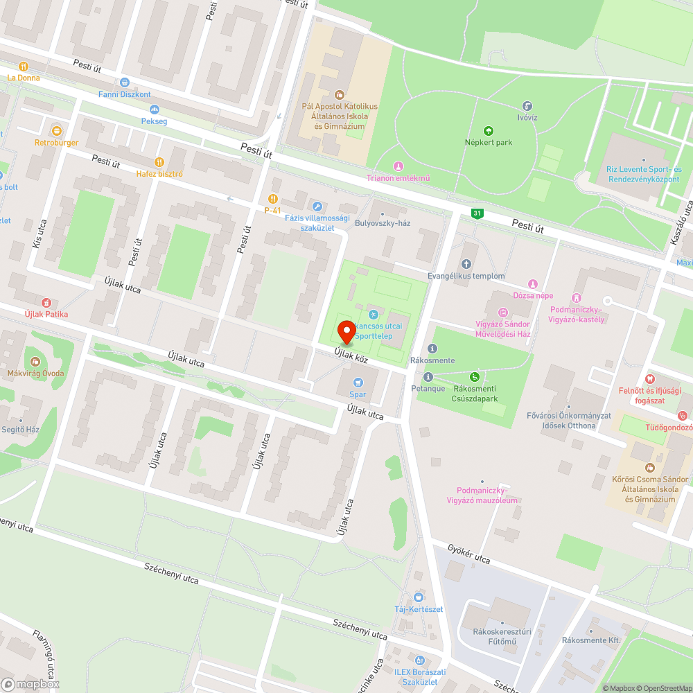 Kerékpár út felfestése, létrehozása a Bakancsos utcában bejelentés helye