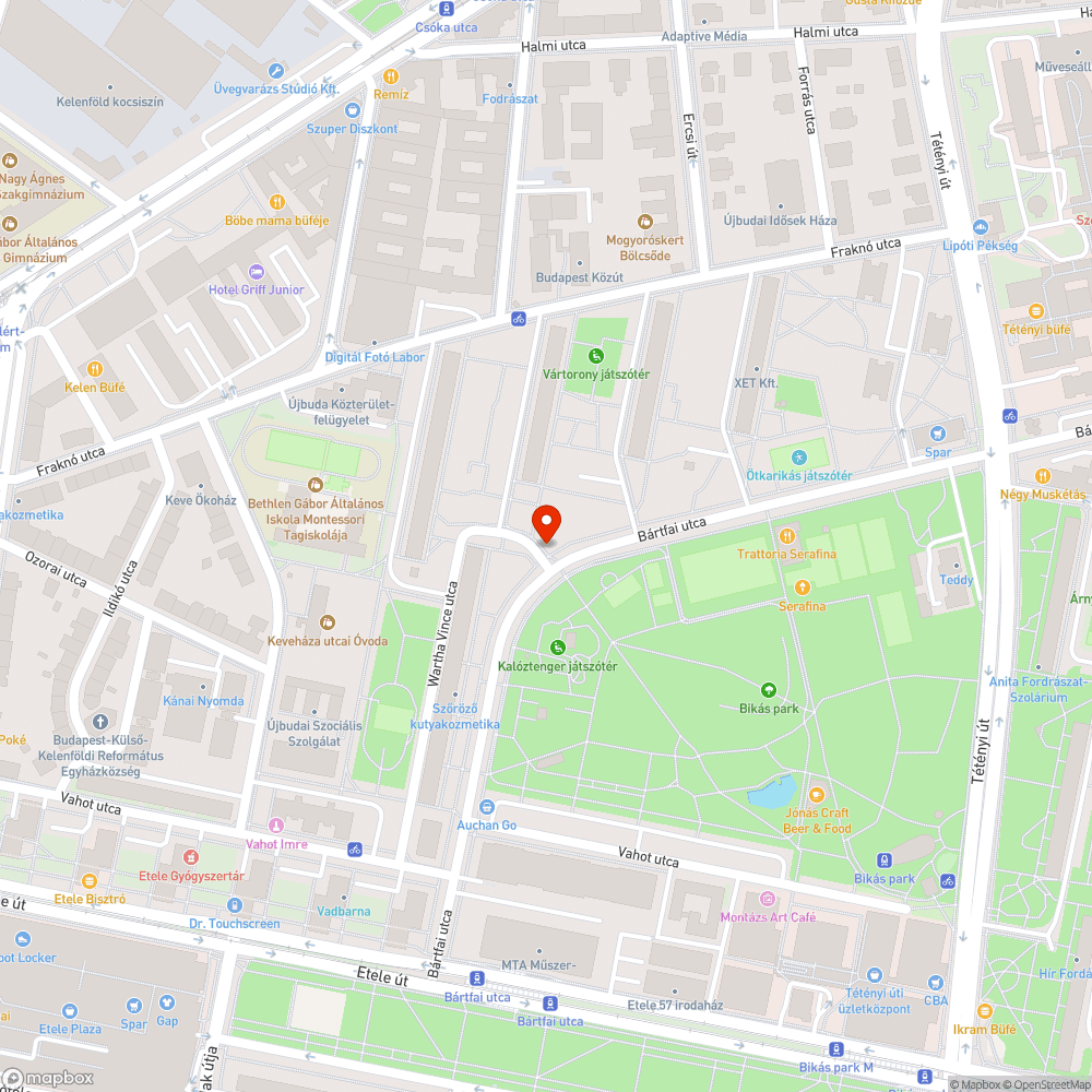 Kiszakadt poller a Bikás Parknál bejelentés helye