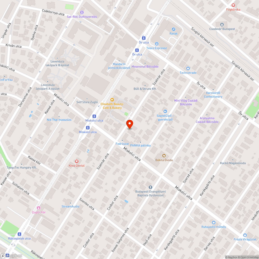 Elhagyott jármű bejelentés helye