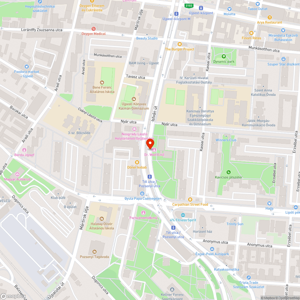 Kráter bejelentés helye