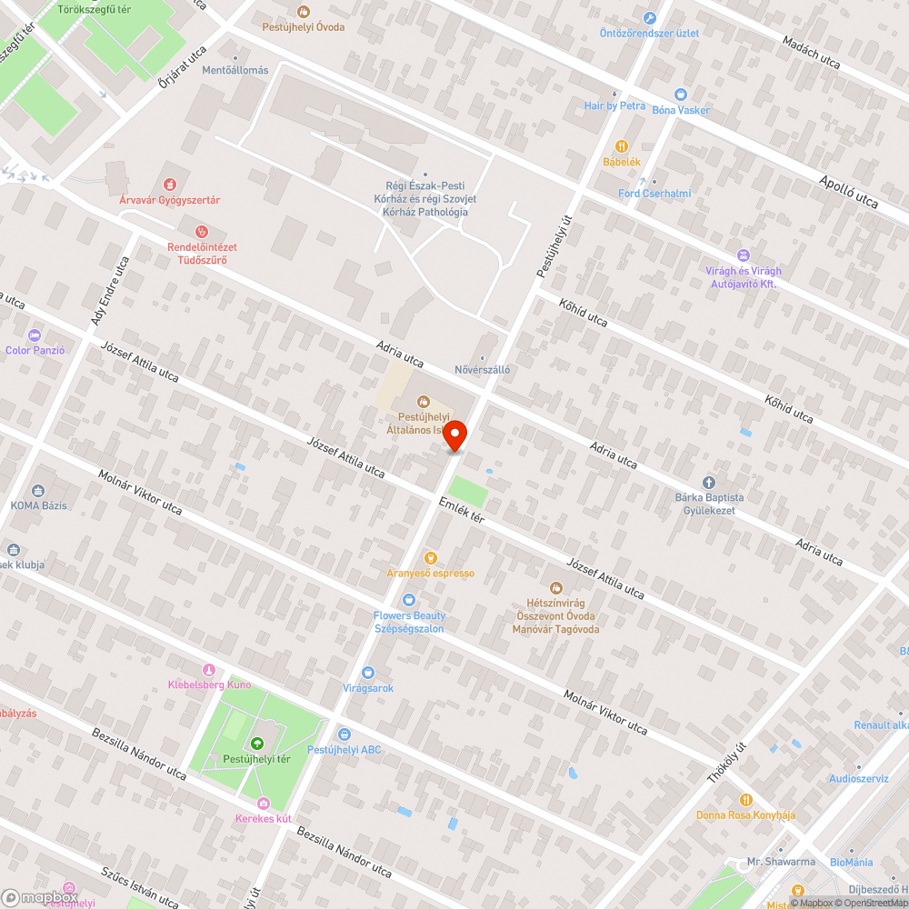 Buszmegálló bejelentés helye