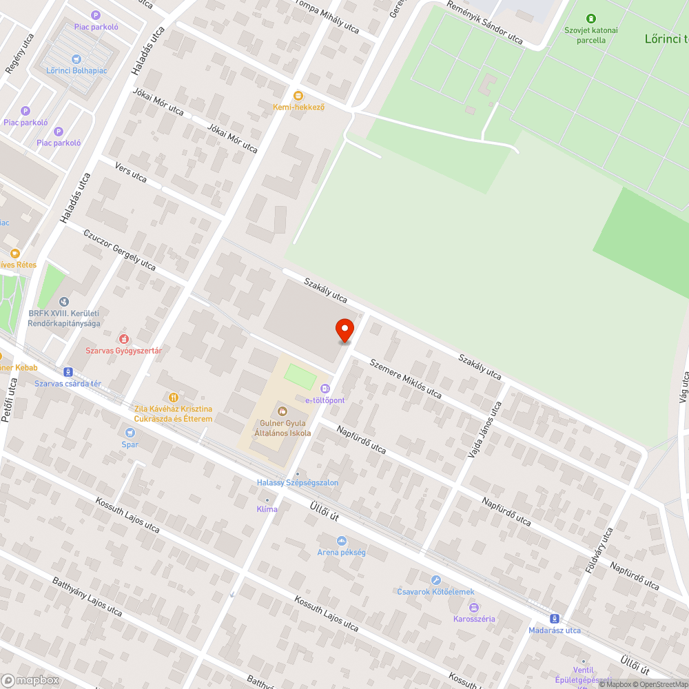 Elhagyott autó bejelentés helye