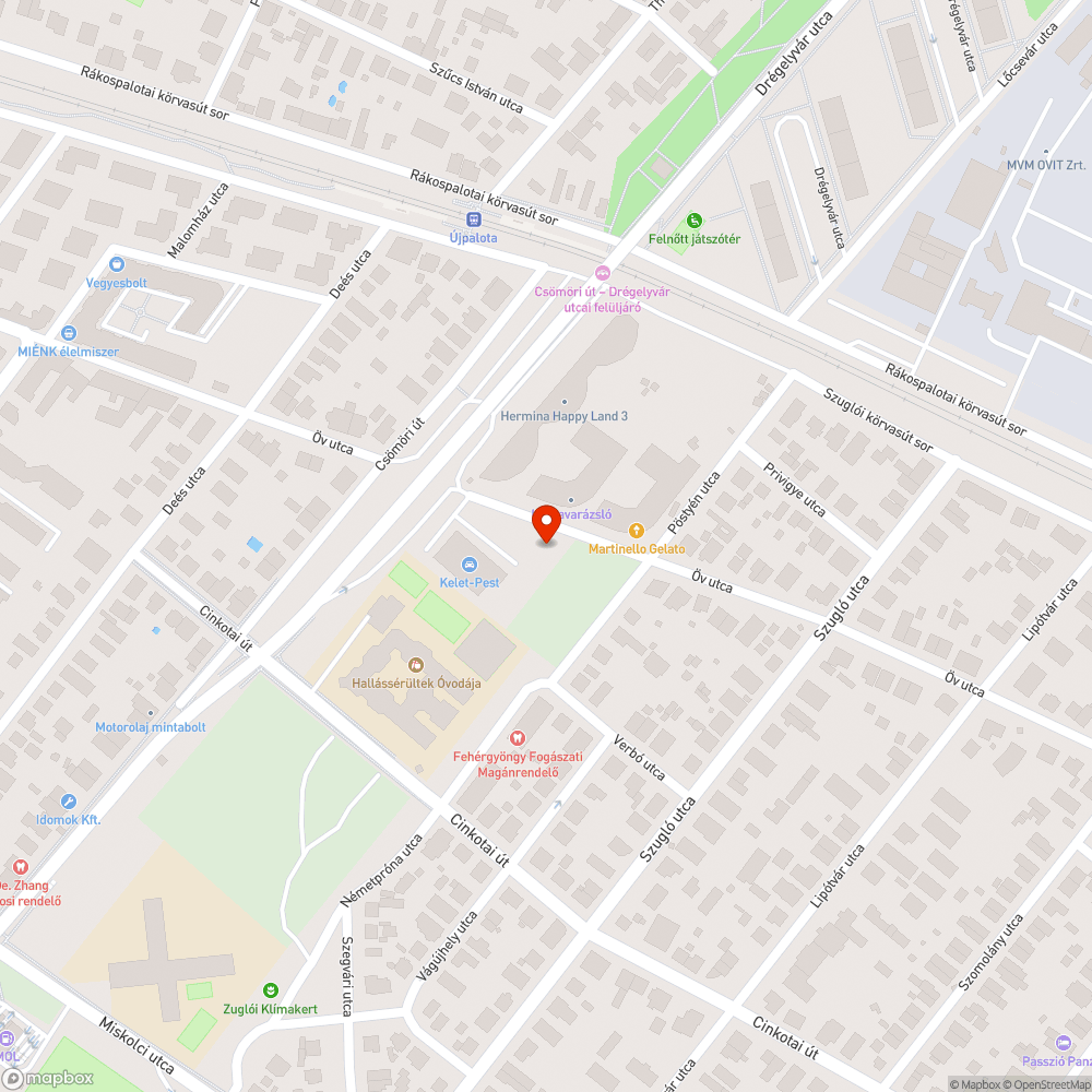 Kátyú az úton bejelentés helye