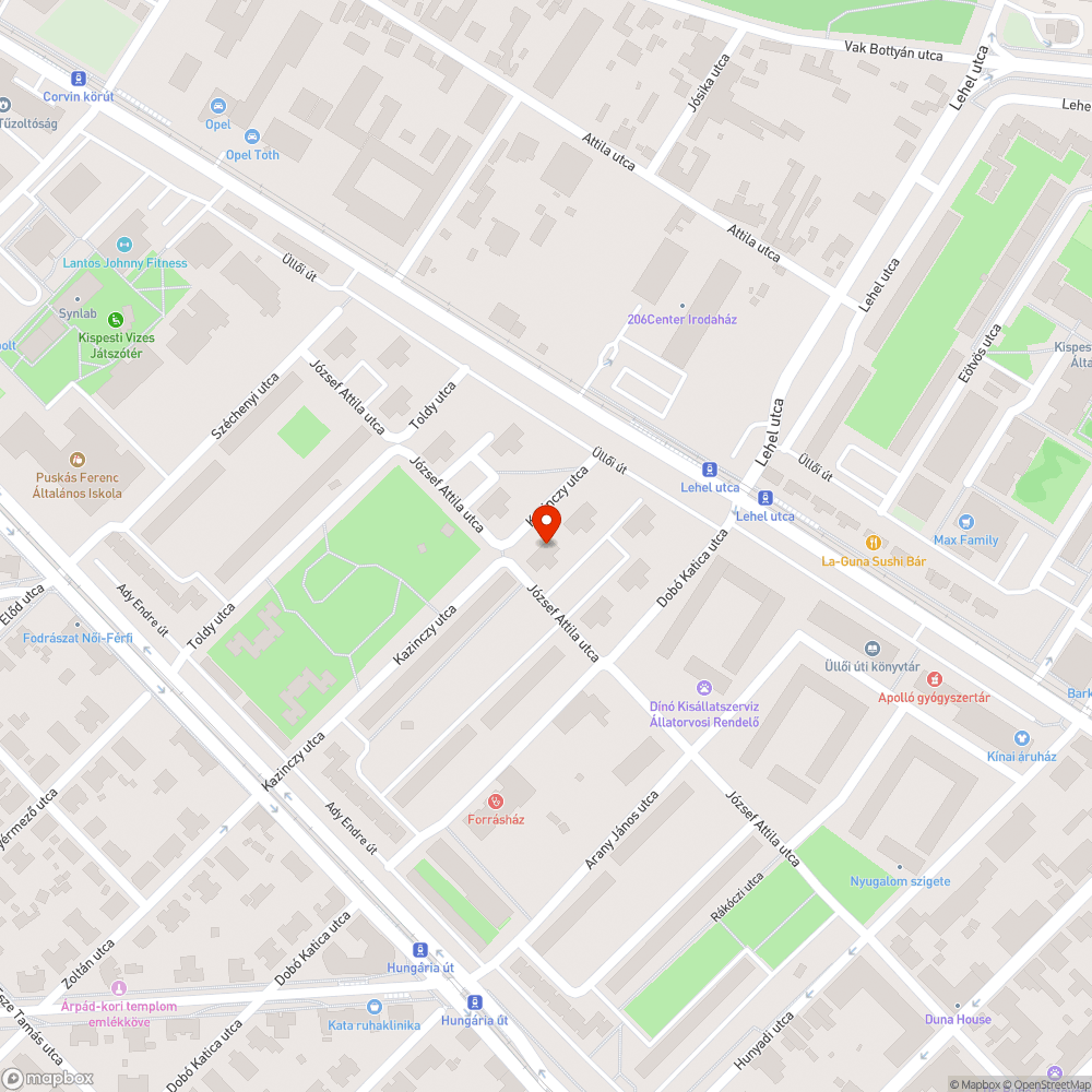 Elhagyott autó bejelentés helye