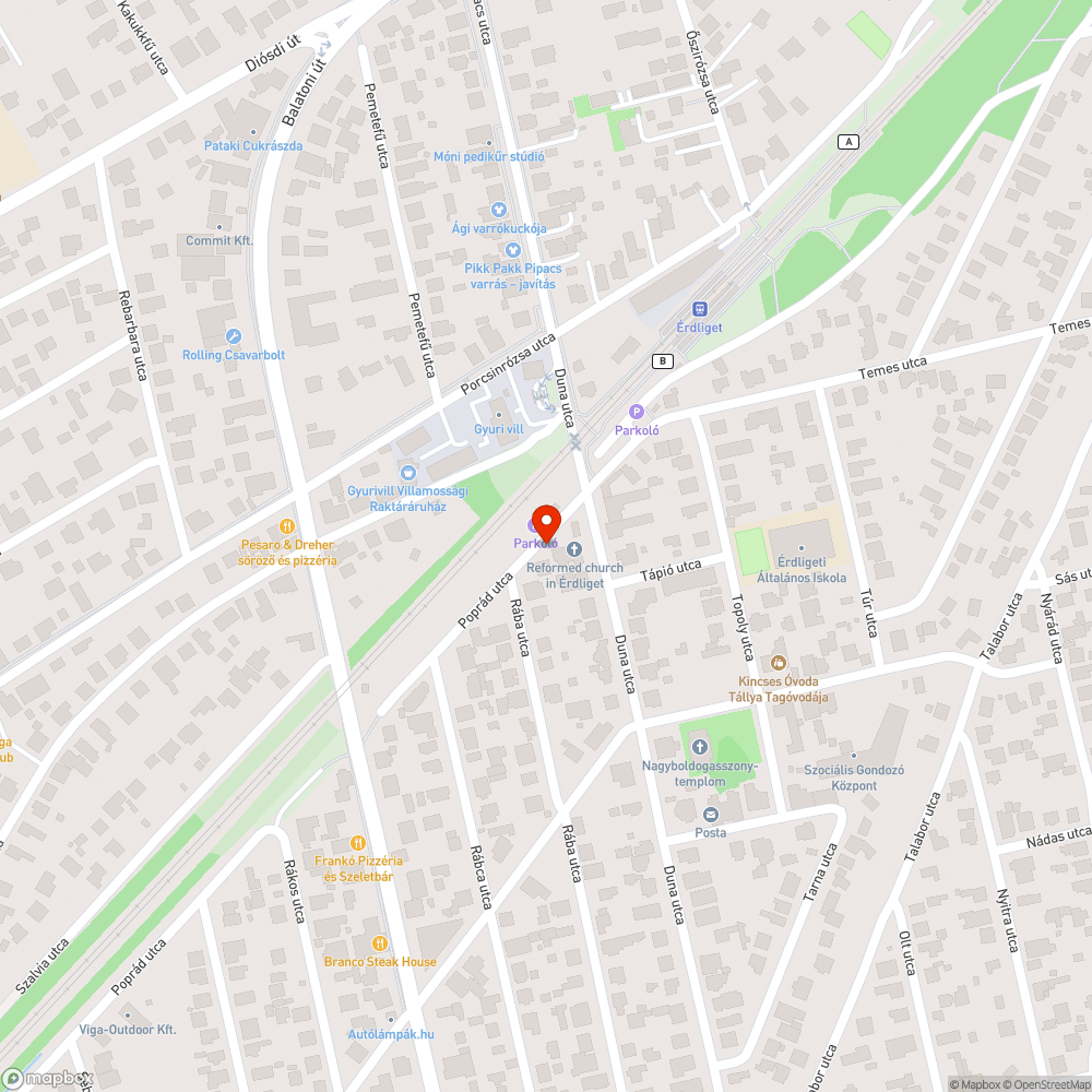 Elhagyott jármű bejelentés helye