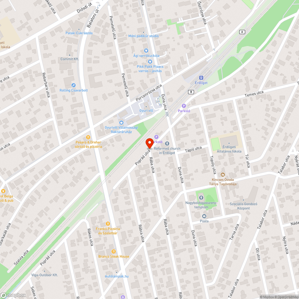 Elhagyott jármű bejelentés helye