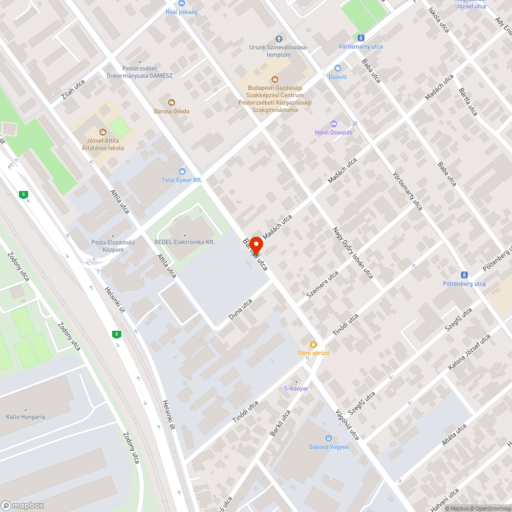 Elhagyott autó bejelentés helye