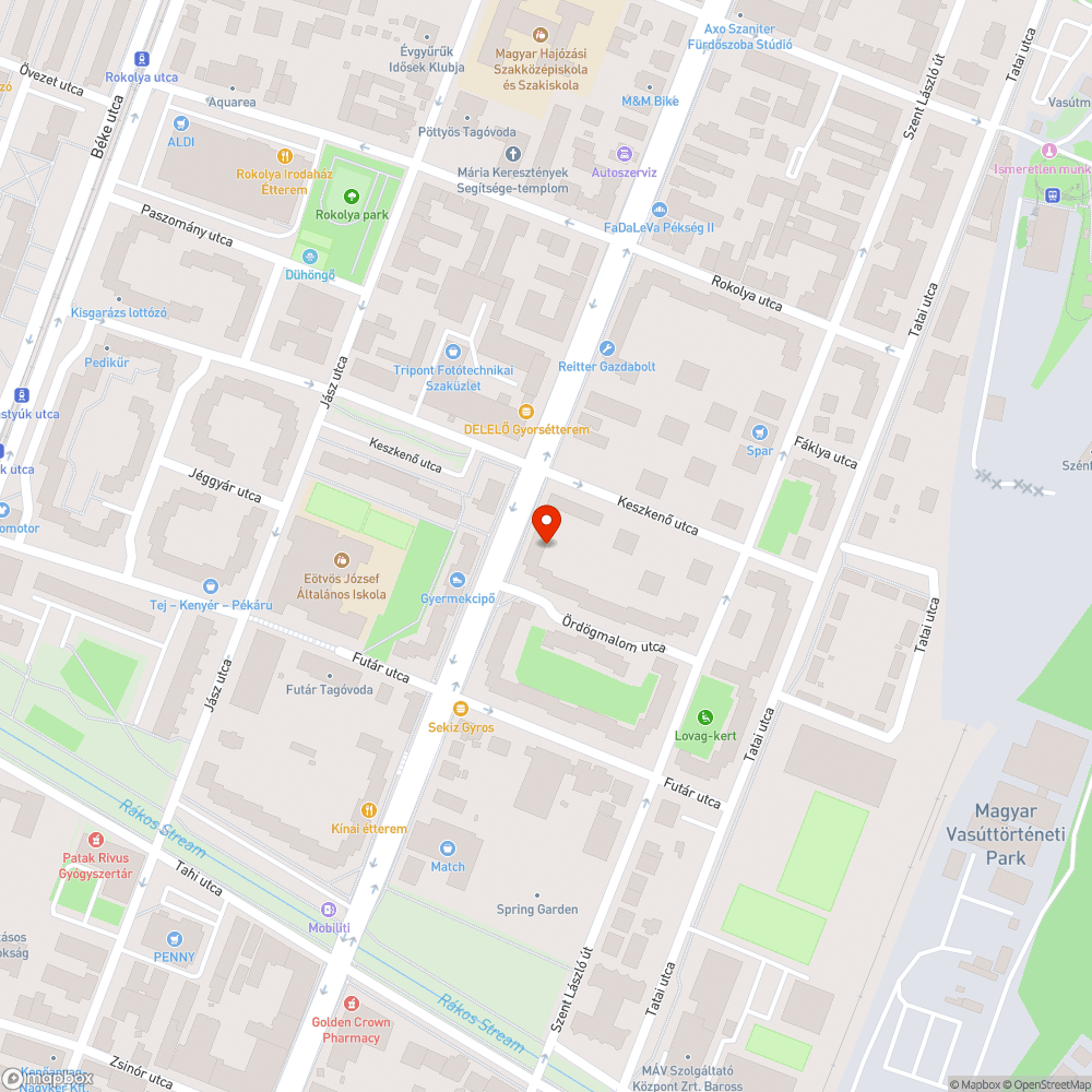 Beszakadt járda bejelentés helye