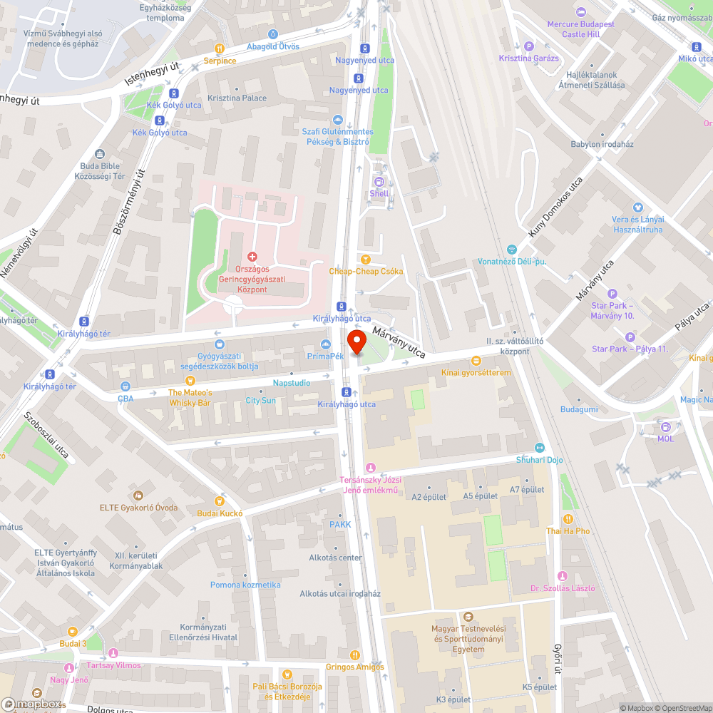 Mély kátyúk a Márvány utcába kanyarodva bejelentés helye