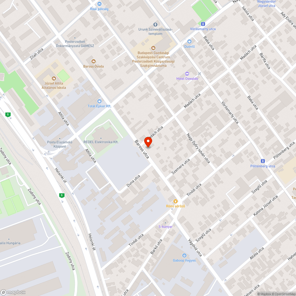 Elhagyott jármű bejelentés helye