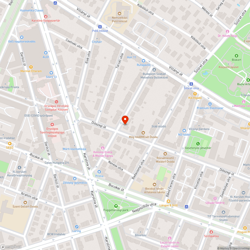 Kiszáradt fa bejelentés helye