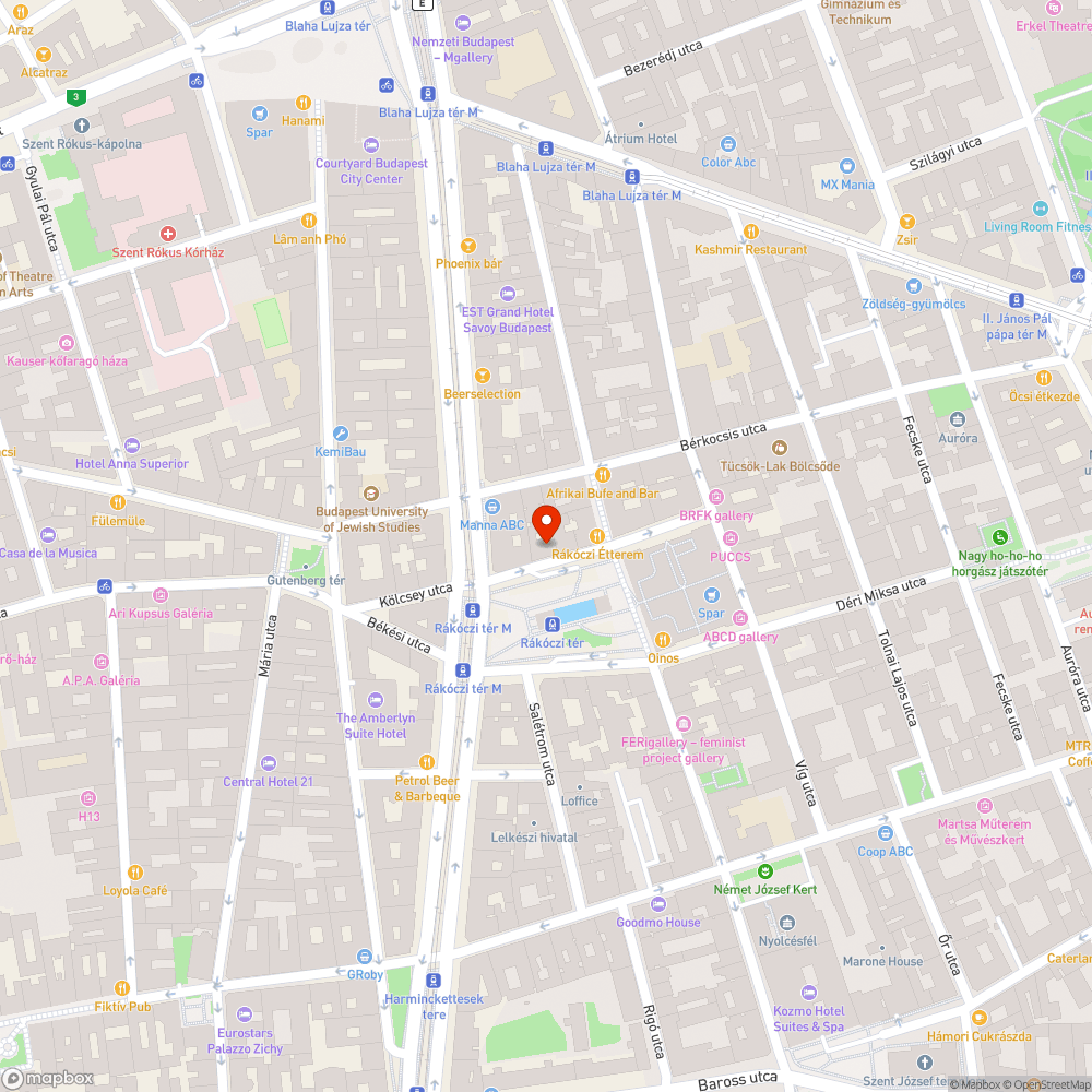 Fémdarab a Rákóczi téren bejelentés helye