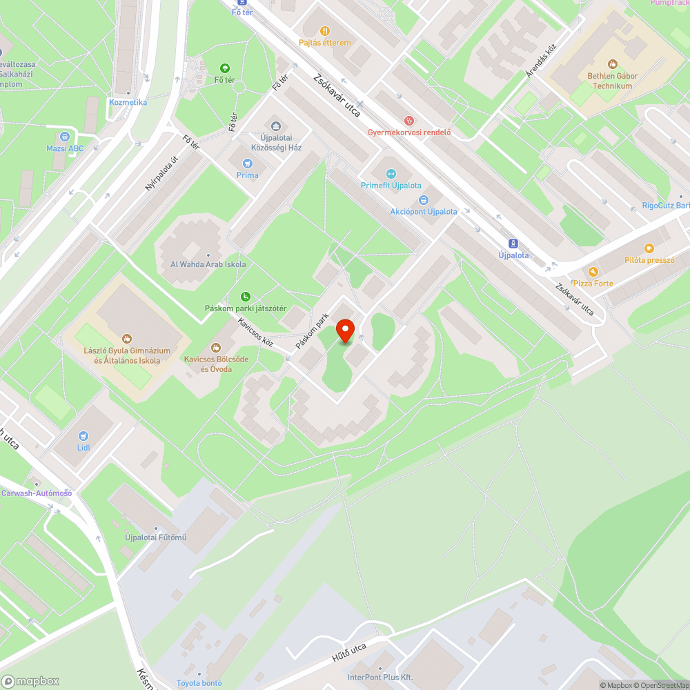 Megsüllyedt út bejelentés helye