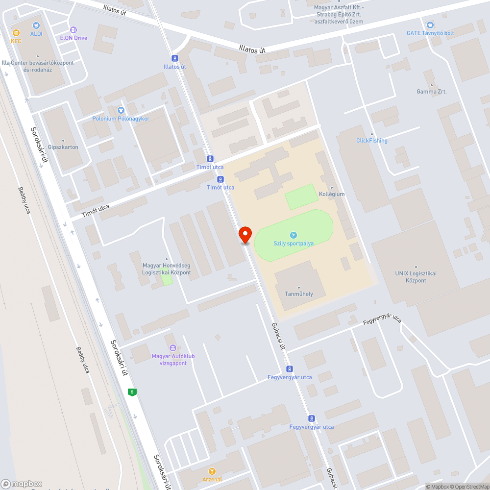 Kiégett lámpák a Gubacsi úton végig bejelentés helye