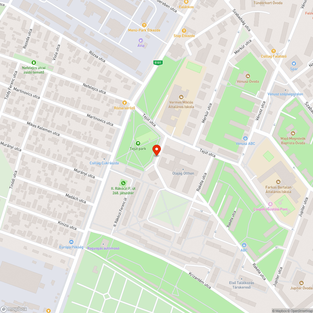 Elhagyott Seat a Tejút parknál bejelentés helye