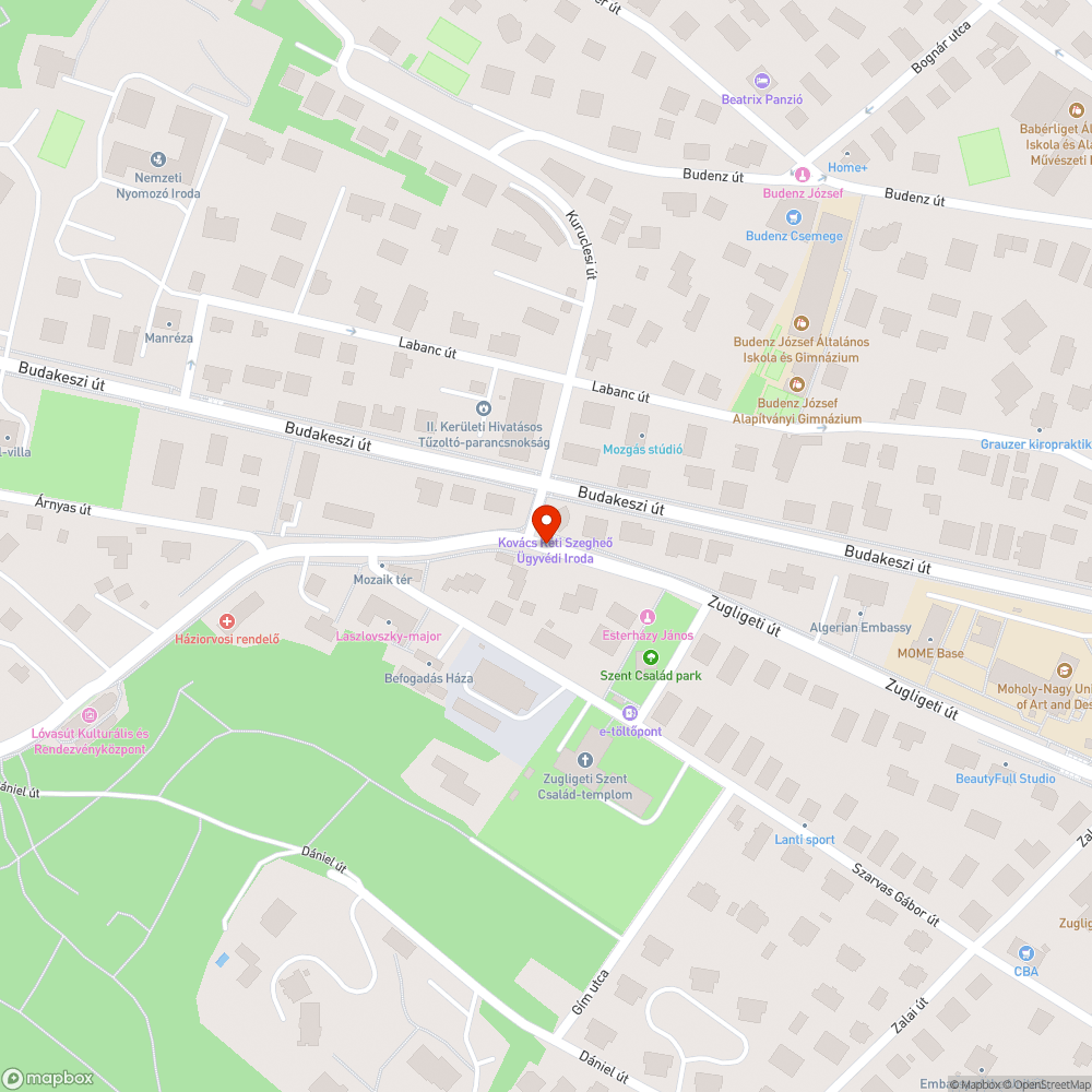 Zugligeti út gyalogátkelőhely bejelentés helye