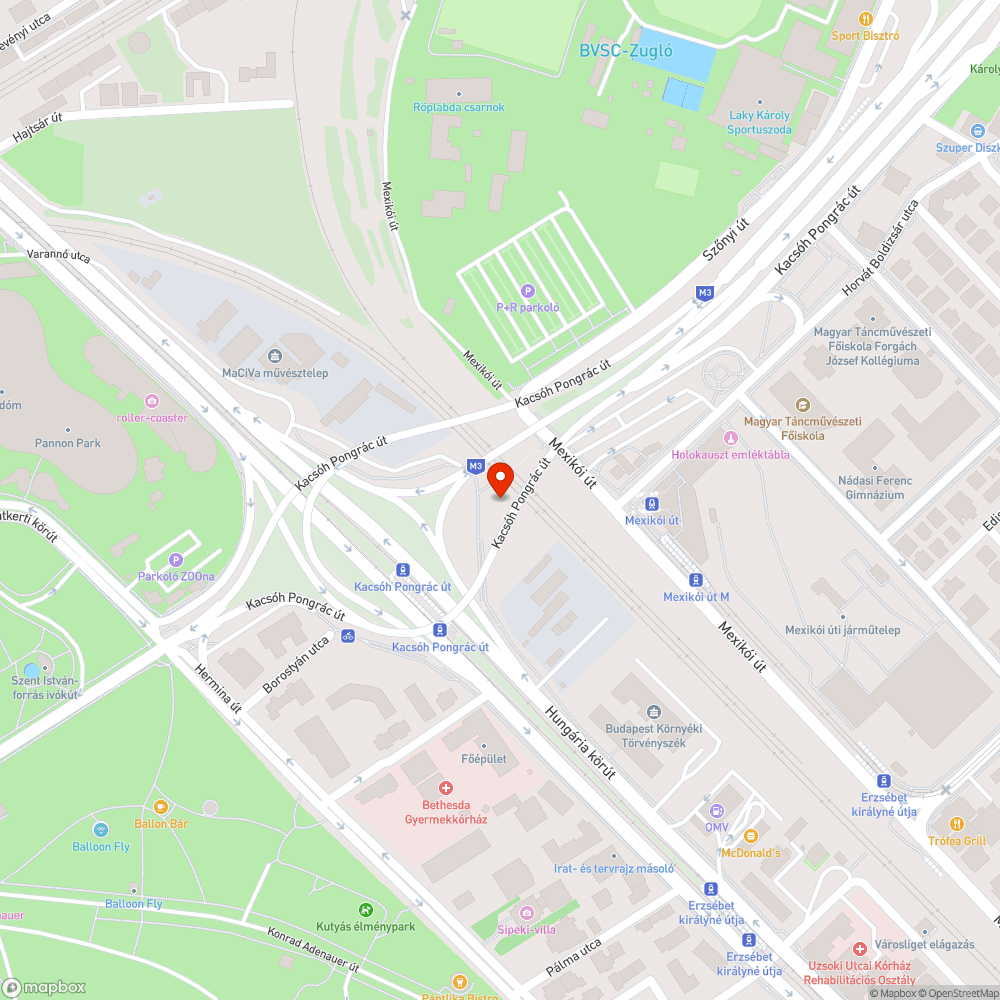 Veszélyes vízlevezetőrács bejelentés helye