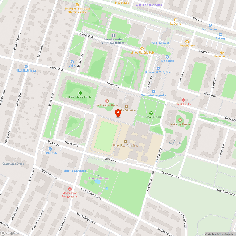 Hiányzó szemetes az Újlak utcai iskolánál bejelentés helye