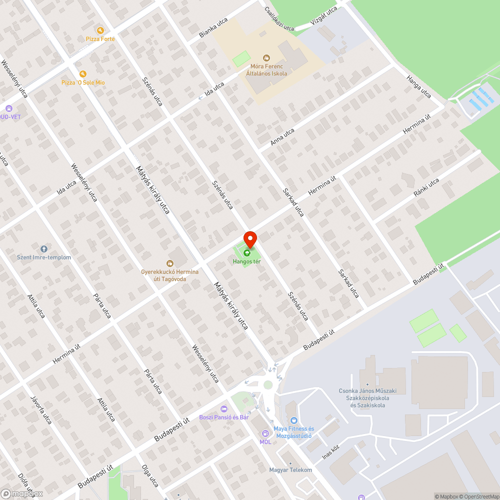 Hangos téri játszótér, megrongáldott mászóka bejelentés helye