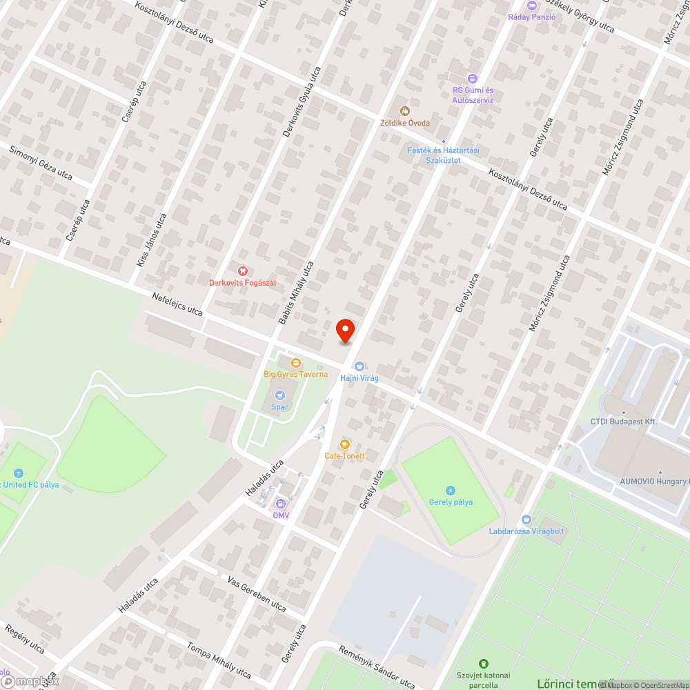 Kátyú bejelentés helye