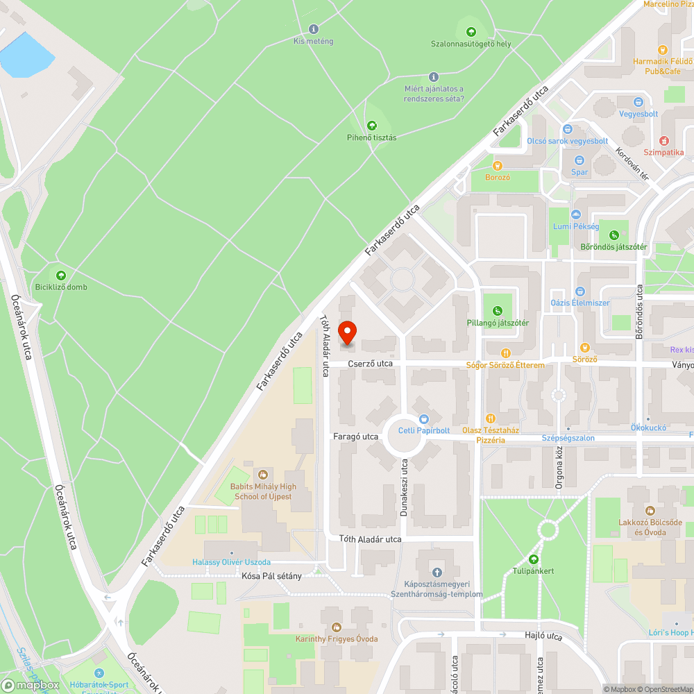 Beszakadt útburkolat bejelentés helye