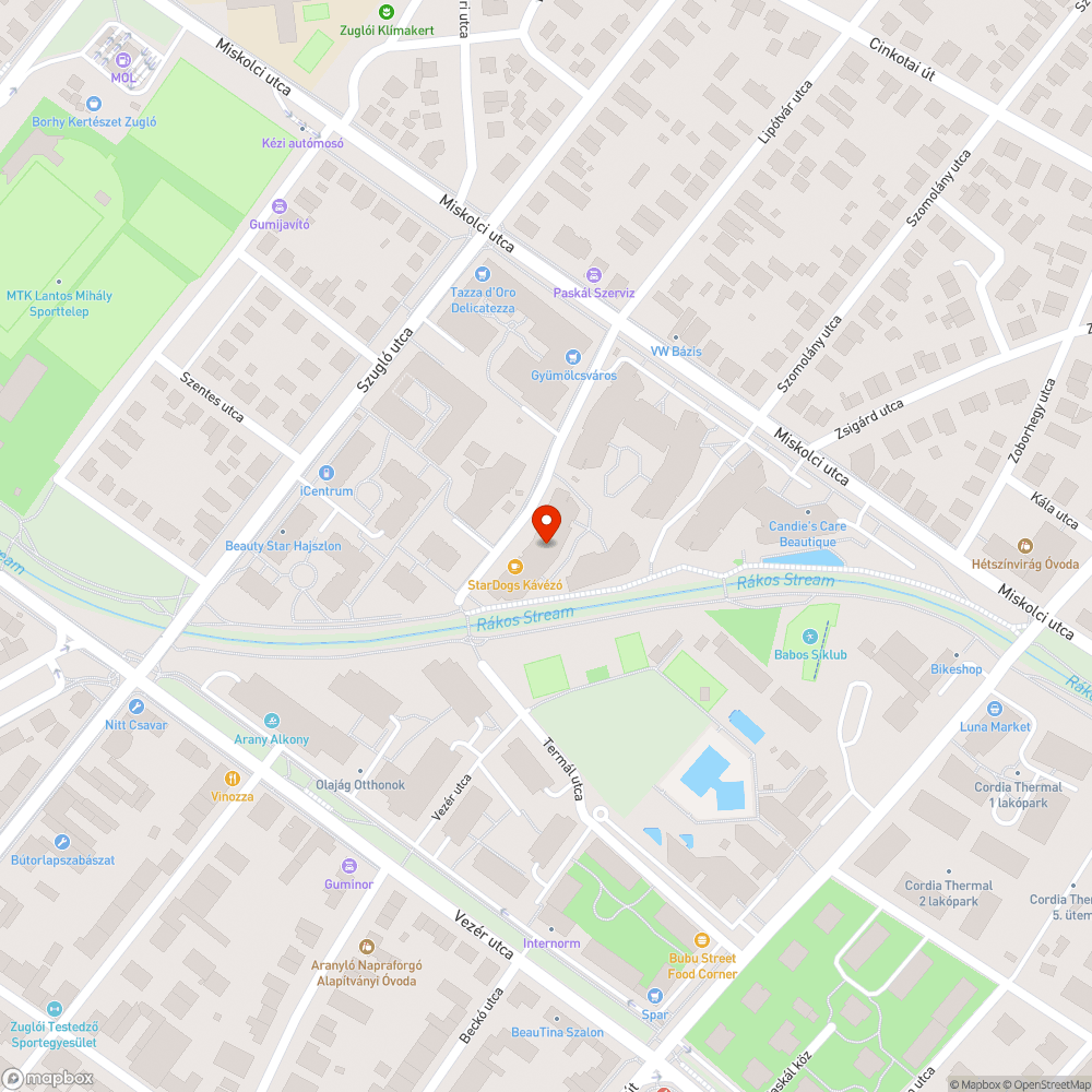 Nem működő közvilágítás szakasz bejelentés helye