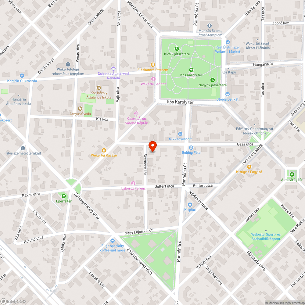 Kátyú bejelentés helye