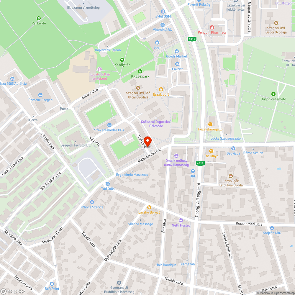 Kátyú a kerékpárúton bejelentés helye