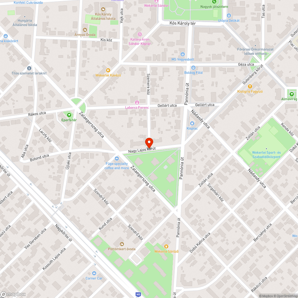 Kátyú bejelentés helye