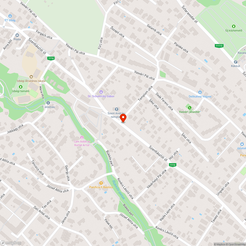 Szentlászlói úti buszmegálló épületének javítása bejelentés helye