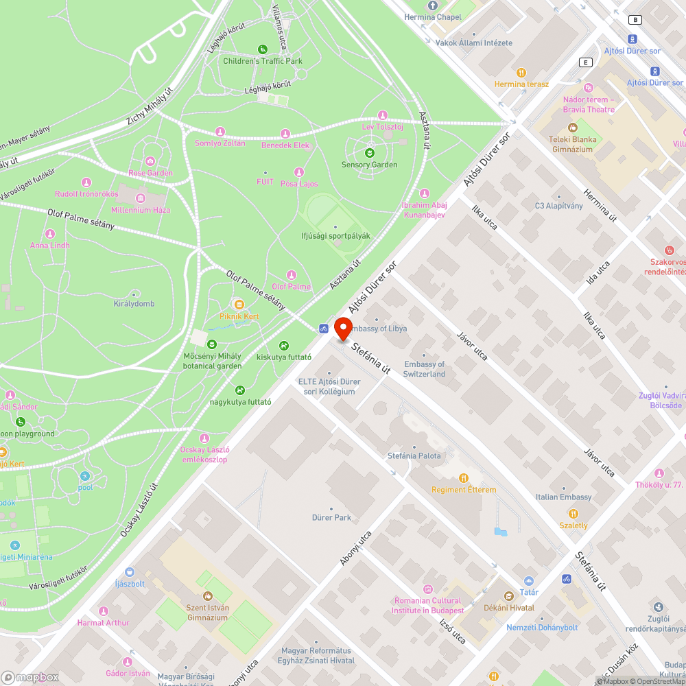 Rendezetlen forgalomtechnika a Stefánia úton bejelentés helye